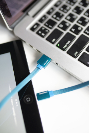 Купить Дата-кабель USB 2.1A для Lightning 8-pin плоский More choice K20i нейлон 1м (Blue)